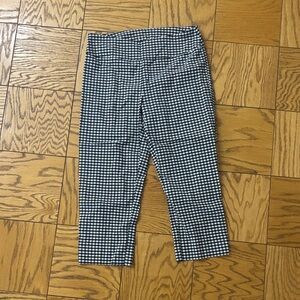 Checkered Print Capri Pants for Women